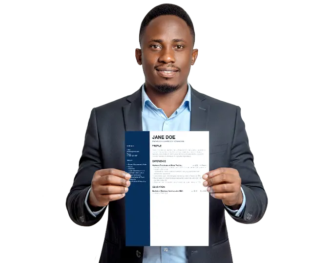 Professional holding a CV